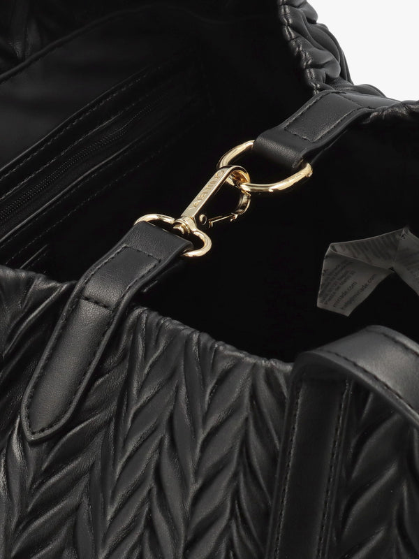 Fania Nero Quilted Chevron Shoulder Bag