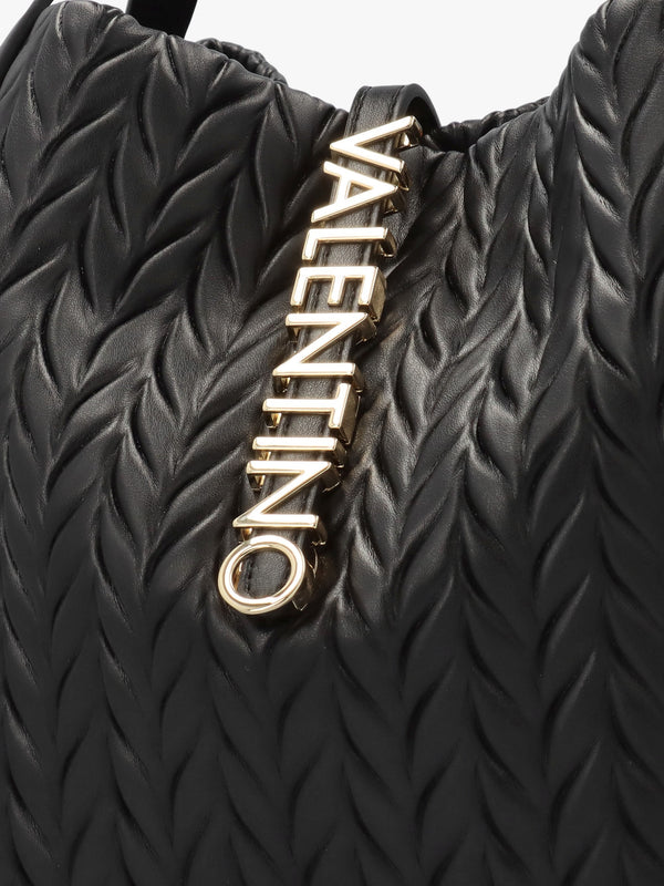 Fania Nero Quilted Chevron Shoulder Bag