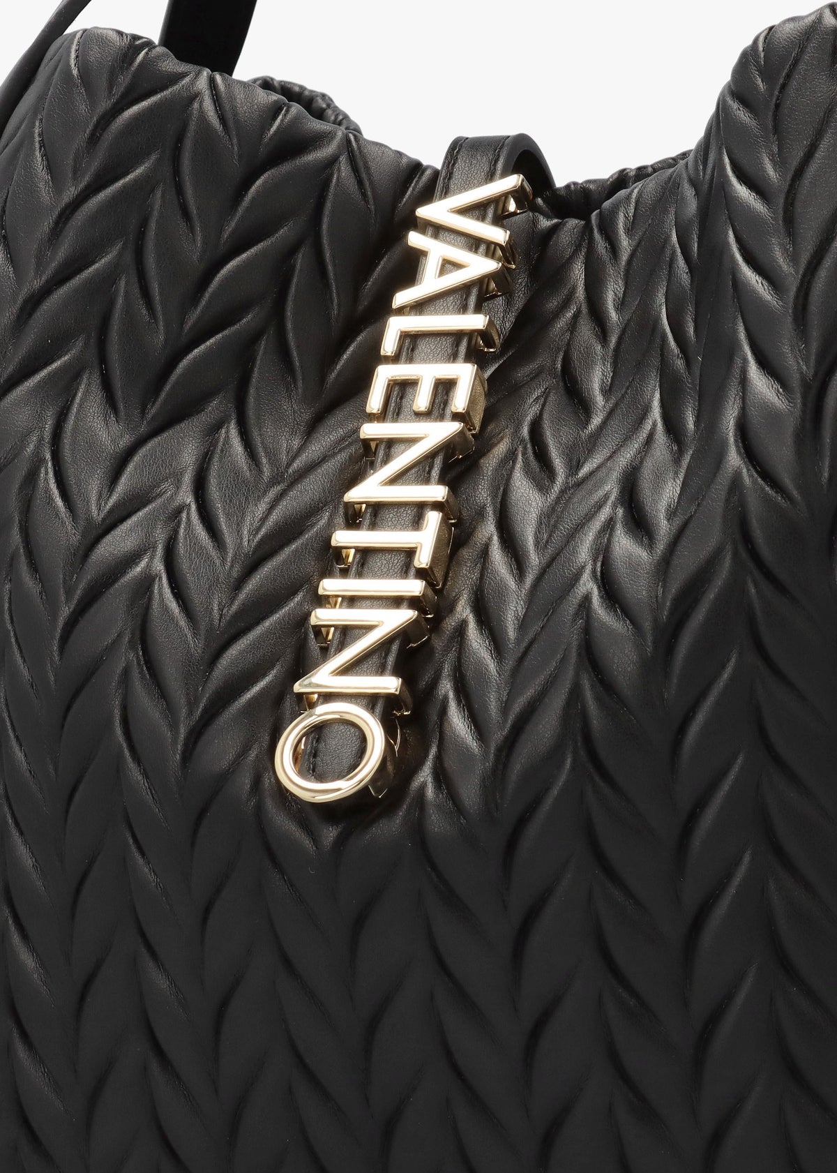 Fania Nero Quilted Chevron Shoulder Bag