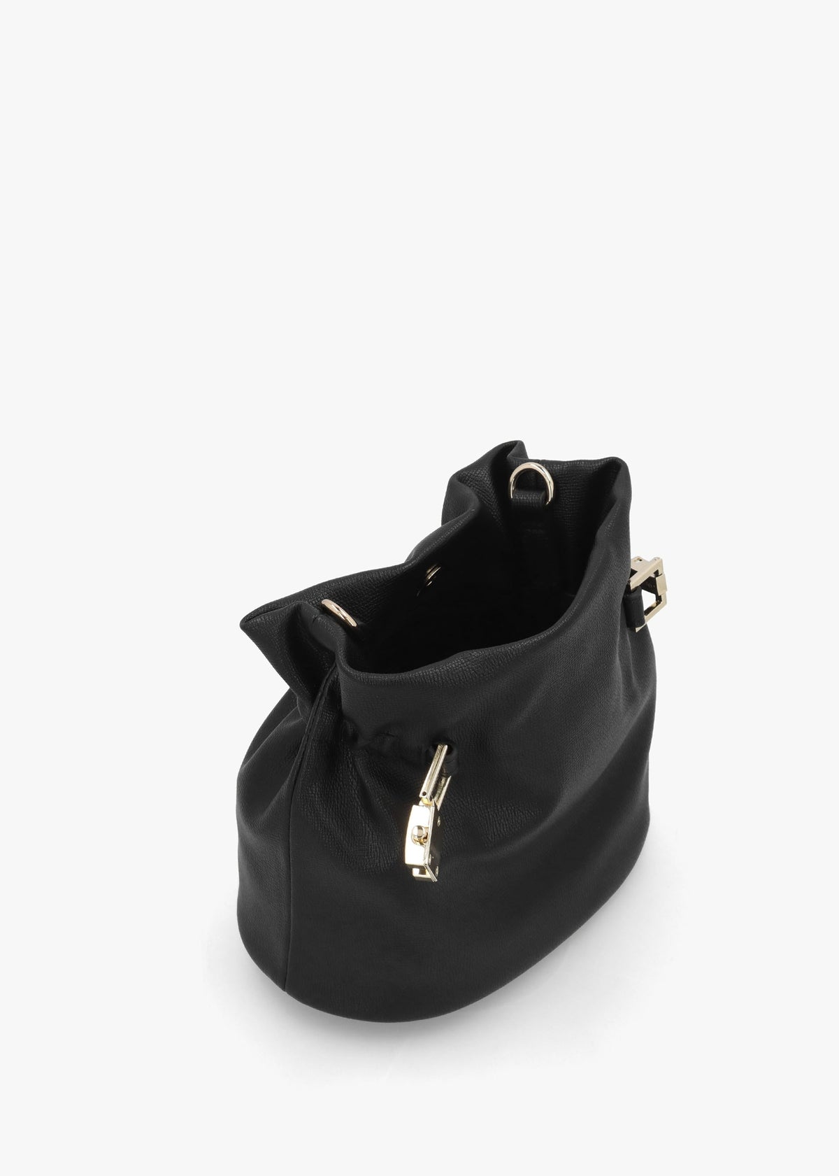 Fedora Nero Rouched Bucket Bag