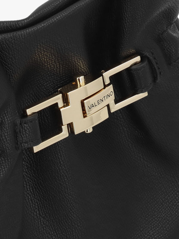 Fedora Nero Rouched Bucket Bag