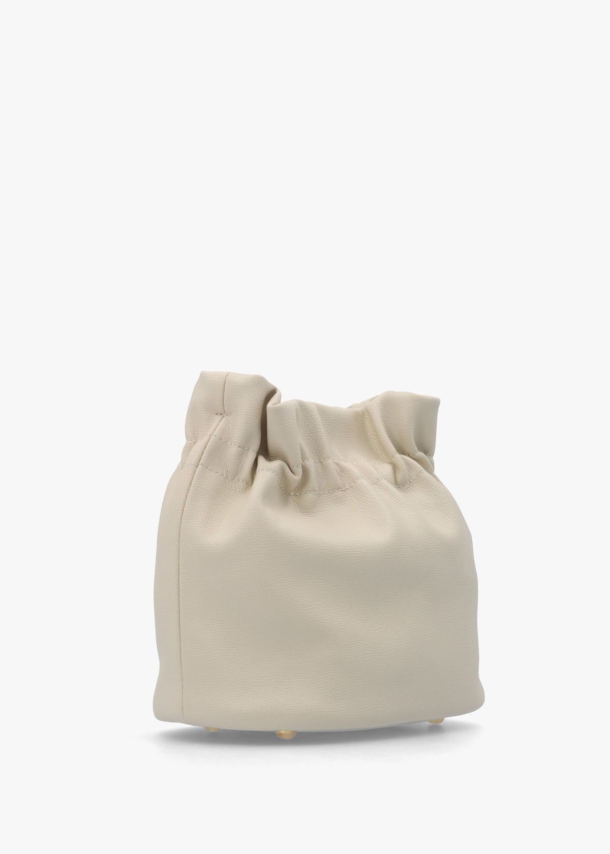 Fedora Ecru Rouched Bucket Bag