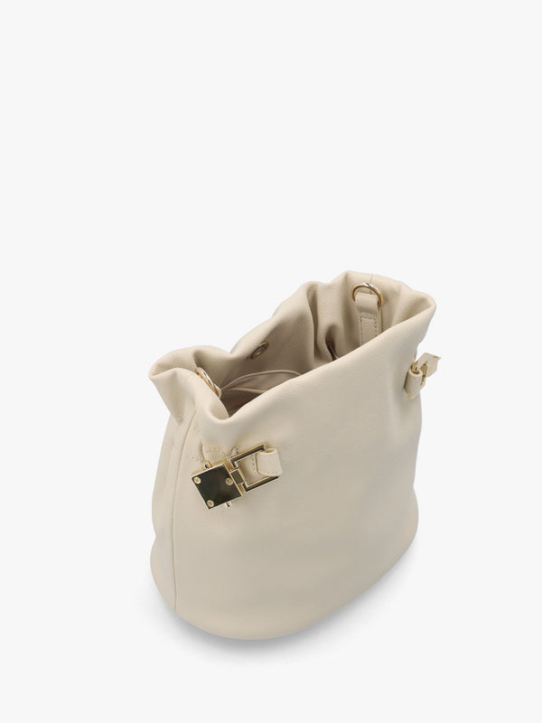 Fedora Ecru Rouched Bucket Bag