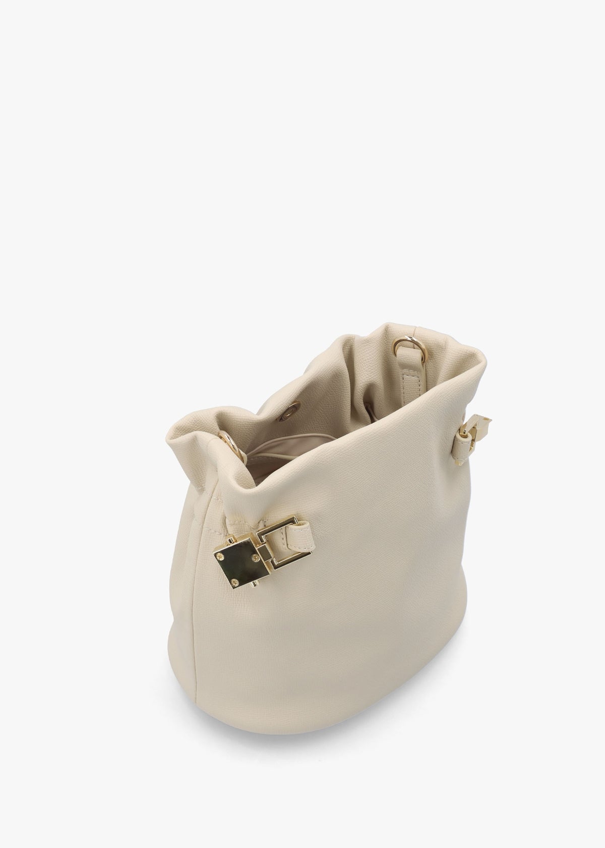 Fedora Ecru Rouched Bucket Bag