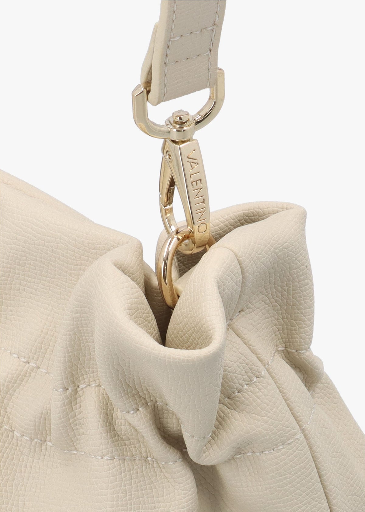 Fedora Ecru Rouched Bucket Bag