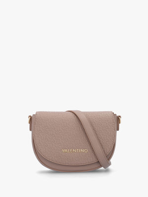 Falak Taupe Debossed Logo Cross-Body Bag