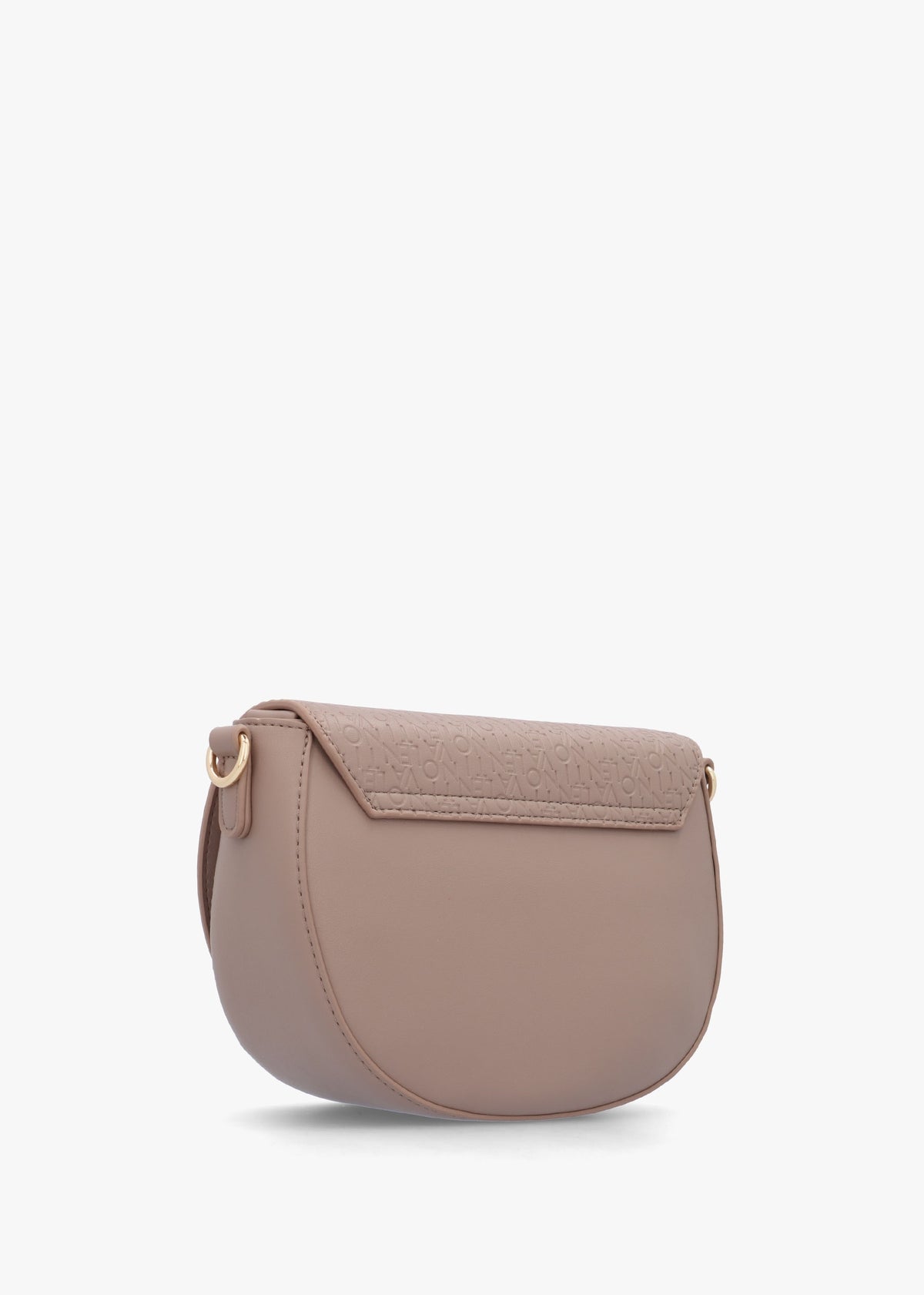 Falak Taupe Debossed Logo Cross-Body Bag