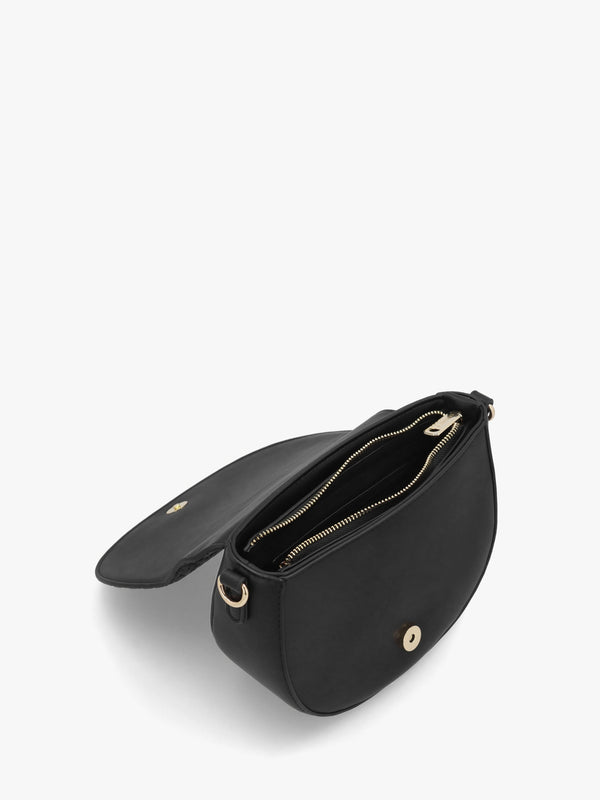 Falak Nero Debossed Logo Cross-Body Bag