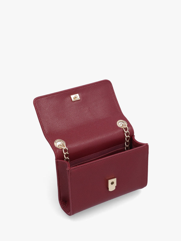 Divina Bordeaux Pebbled Shoulder Bag