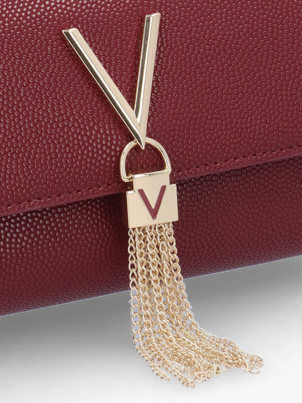 Divina Bordeaux Pebbled Shoulder Bag