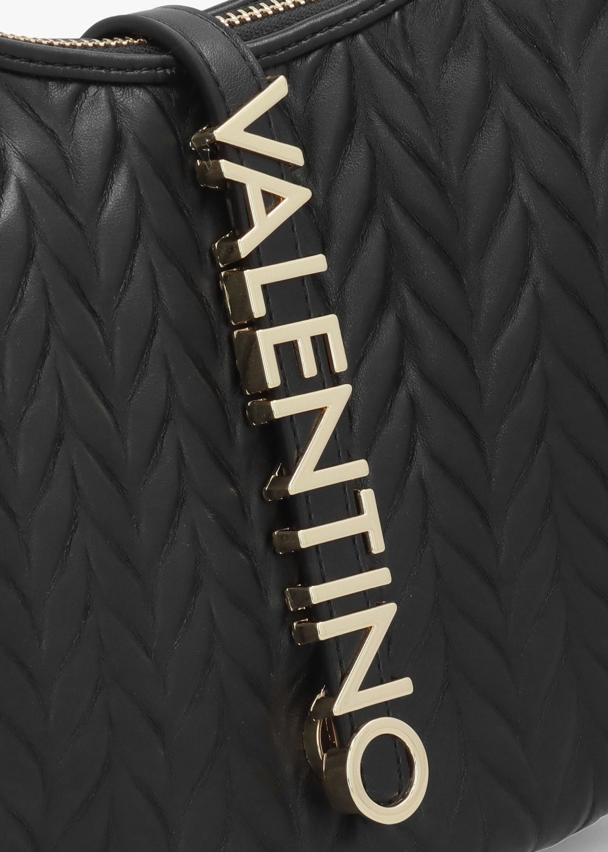 Fania Nero Quilted Chevron Hobo Bag