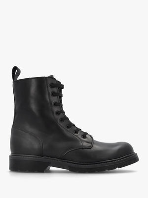 Black Leather Slim Sole Ankle Boots