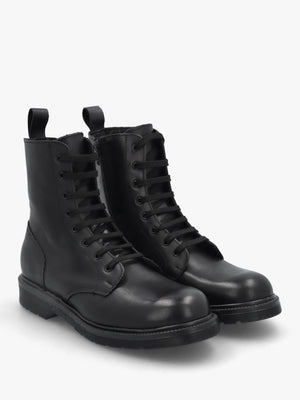 Black Leather Slim Sole Ankle Boots