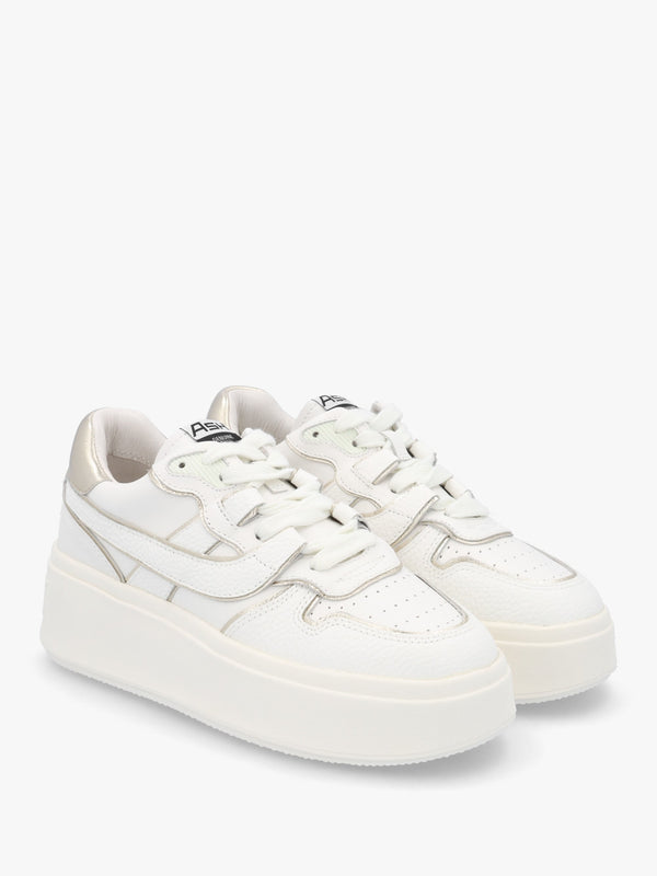 Match White Plantino Leather Chunky Flatform Trainers