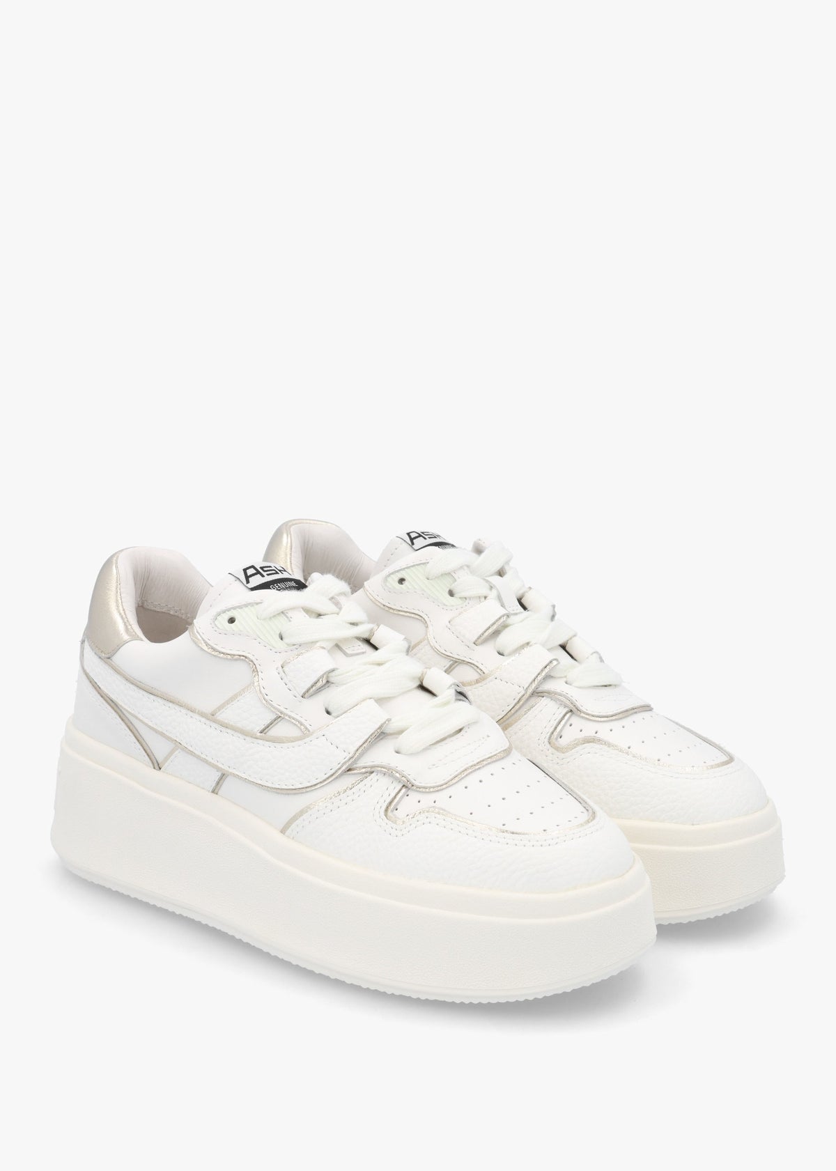 Match White Plantino Leather Chunky Flatform Trainers