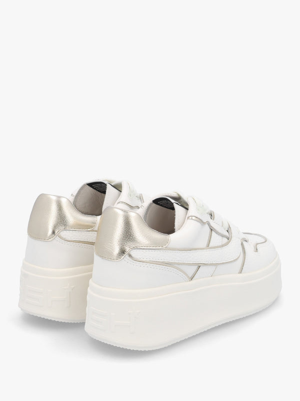 Match White Plantino Leather Chunky Flatform Trainers