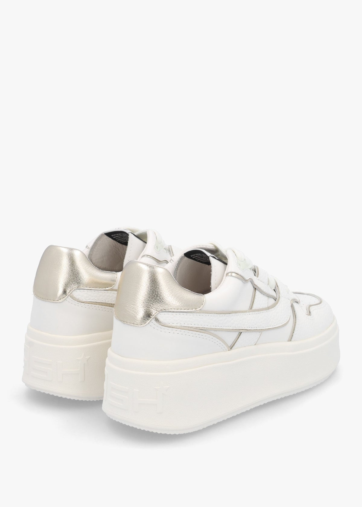 Match White Plantino Leather Chunky Flatform Trainers