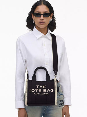 The Jacquard Small Black Tote Bag