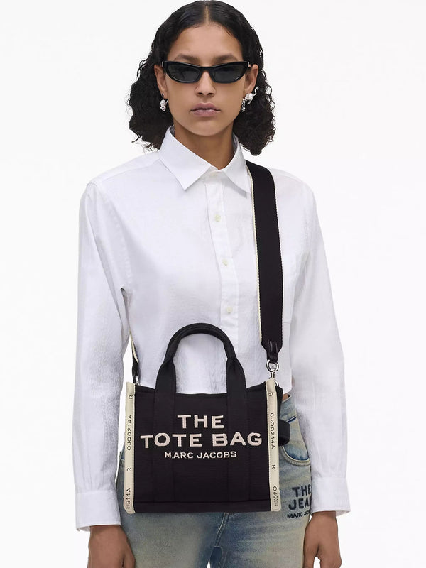 The Jacquard Small Black Tote Bag