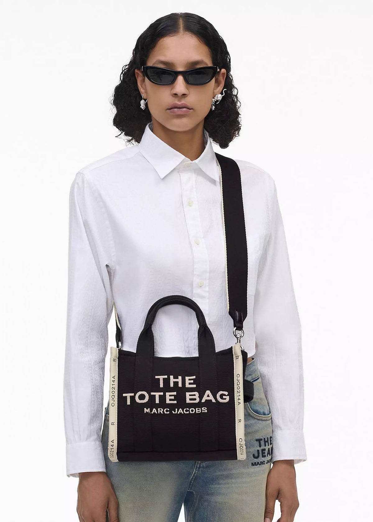 The Jacquard Small Black Tote Bag