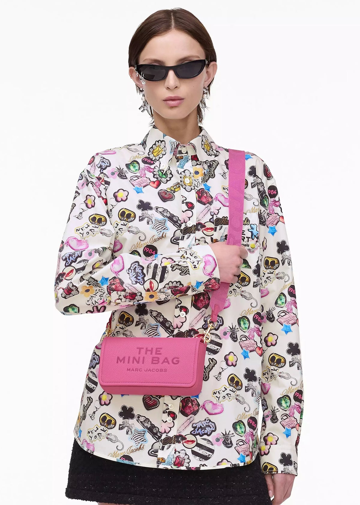 The Leather Mini Bow Pink Cross-Body Bag