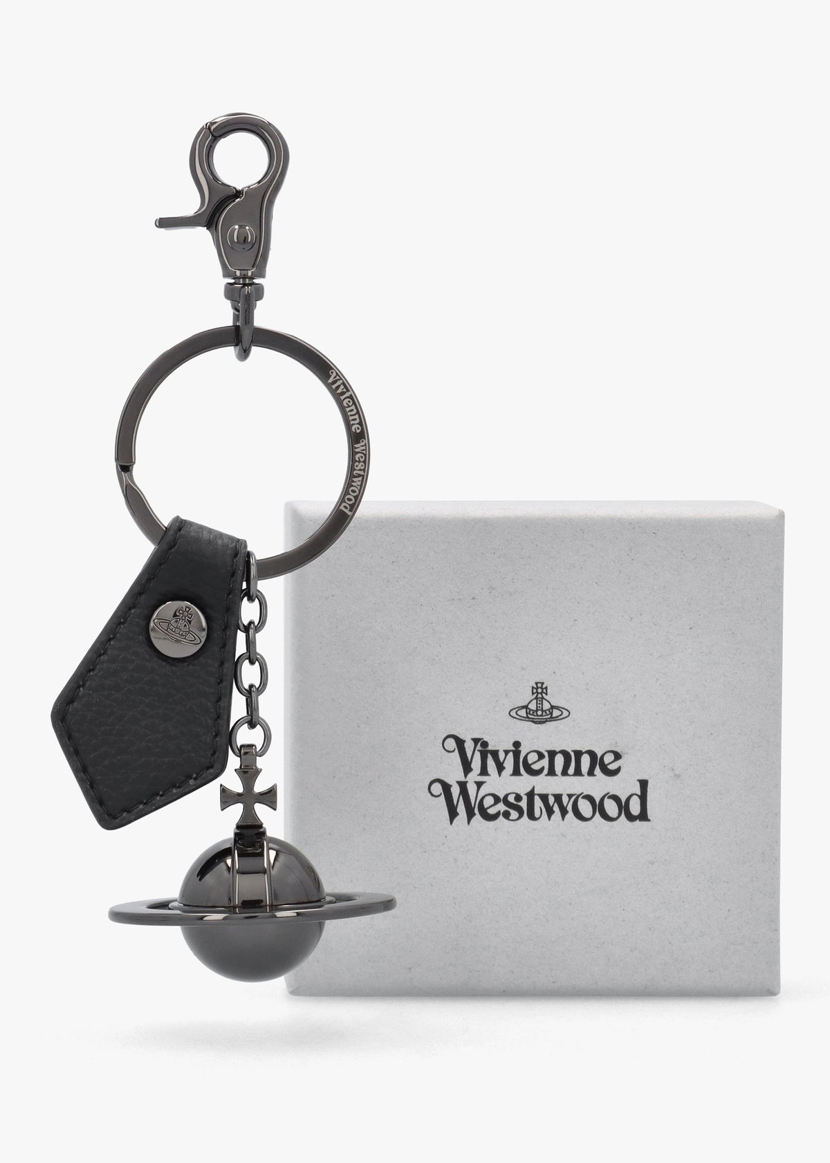 3D Orb Gunmetal Tone Keyring