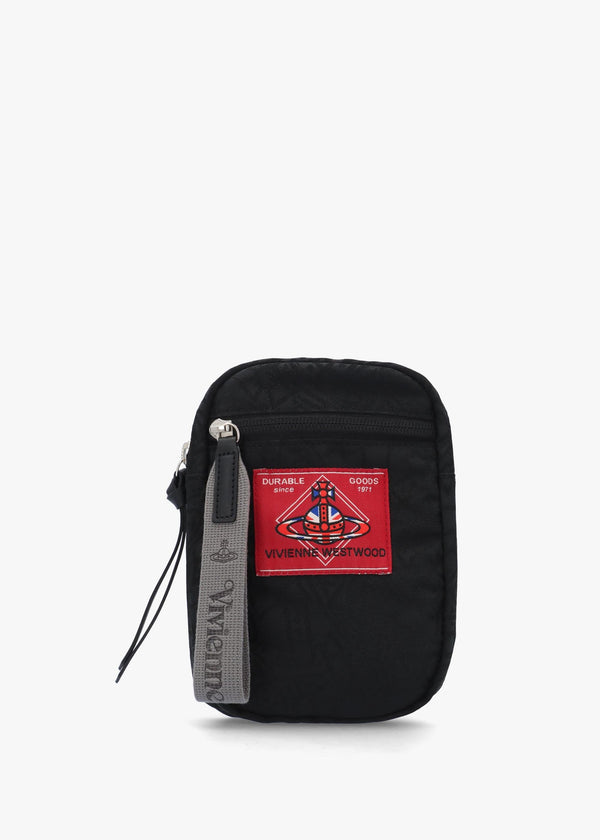 Men’s Matthew Mini Black Jacquard Cross-Body Bag