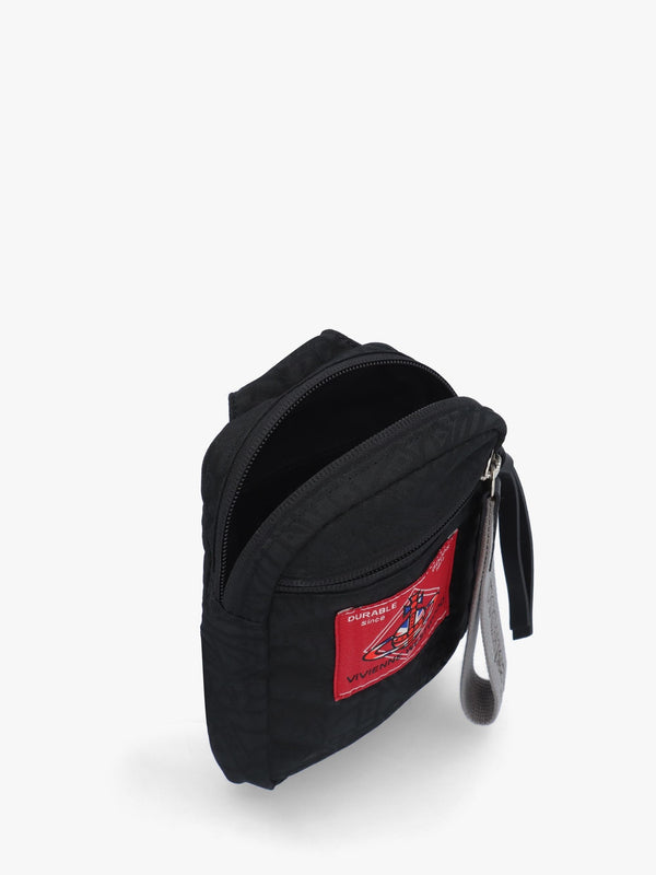 Men’s Matthew Mini Black Jacquard Cross-Body Bag