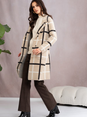 Cream Multi Knitted Longline Coat