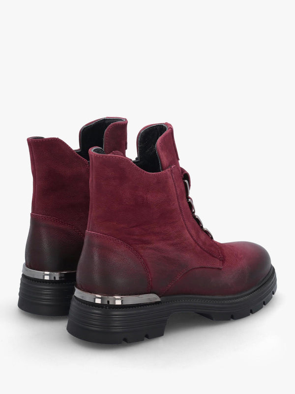 Velar Burgundy Nubuck Elastic Front Ankle Boots