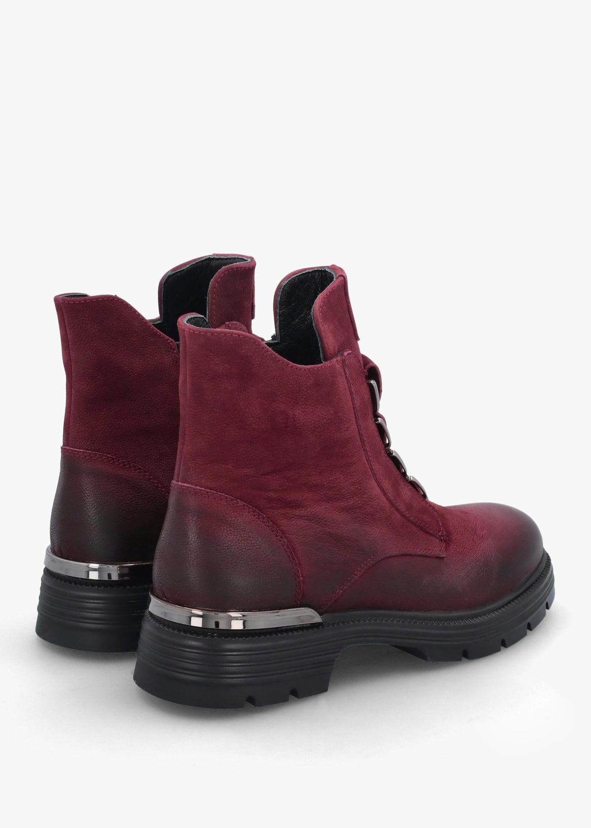 Velar Burgundy Nubuck Elastic Front Ankle Boots