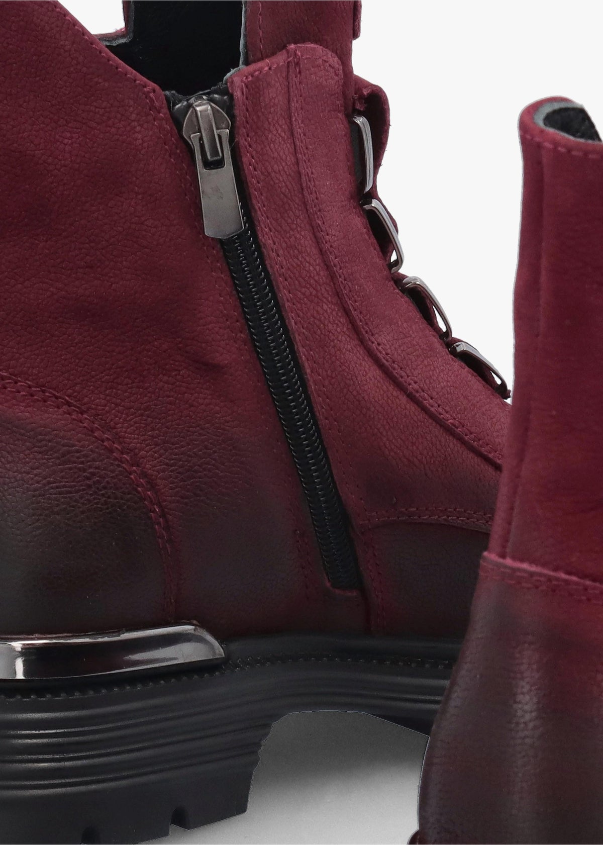 Velar Burgundy Nubuck Elastic Front Ankle Boots