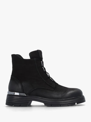 Velar Black Nubuck Elastic Front Ankle Boots