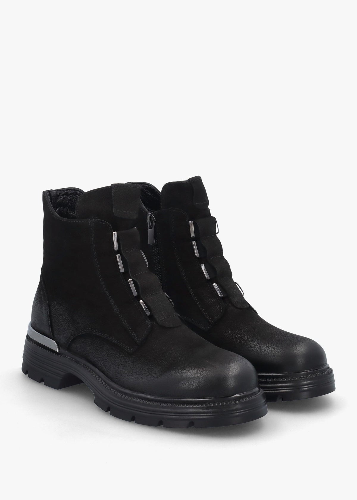 Velar Black Nubuck Elastic Front Ankle Boots