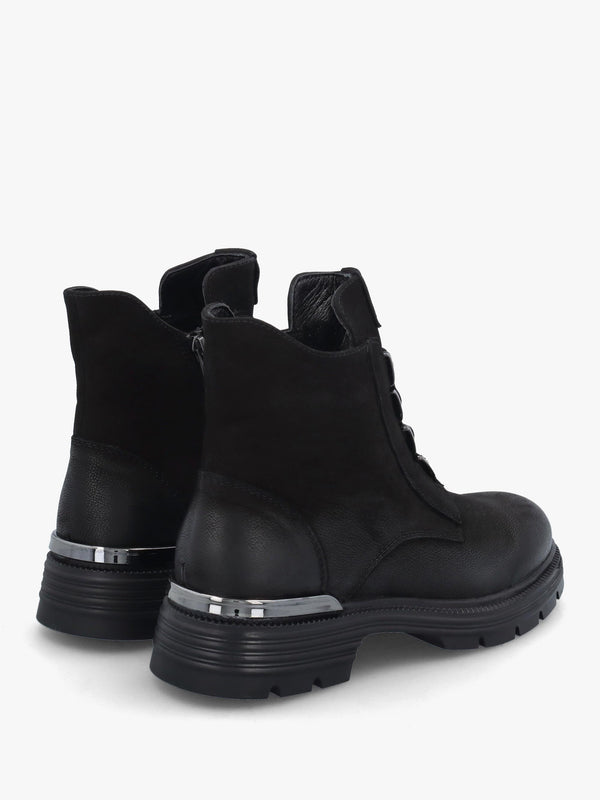 Velar Black Nubuck Elastic Front Ankle Boots