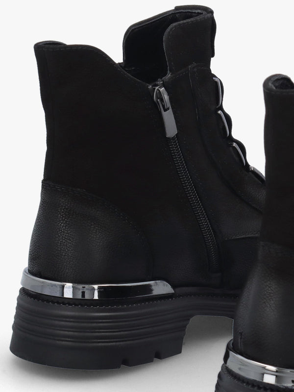 Velar Black Nubuck Elastic Front Ankle Boots