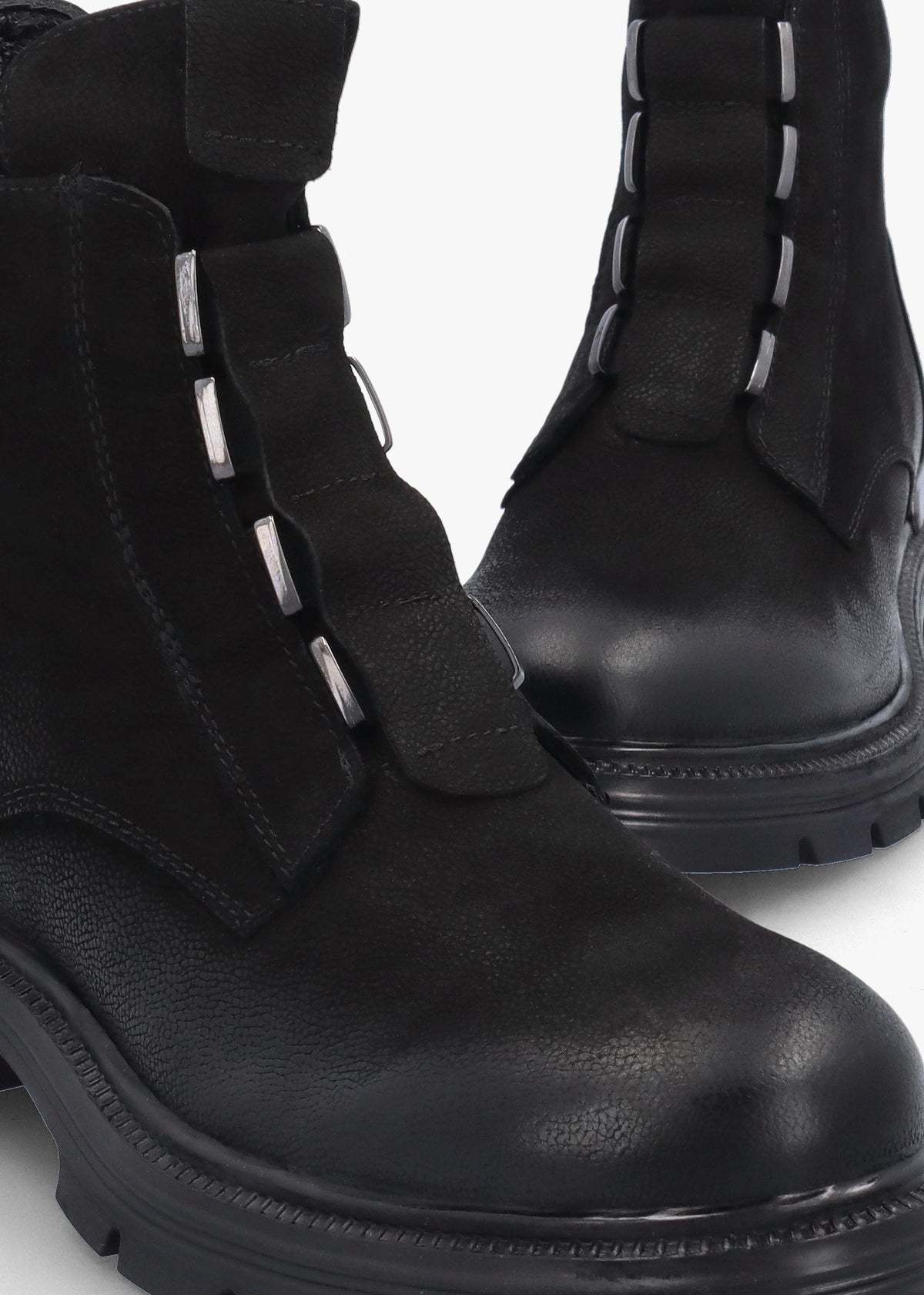 Velar Black Nubuck Elastic Front Ankle Boots