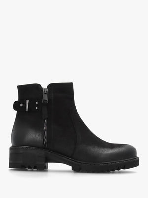 Voluptas Black Nubuck Ankle Boots