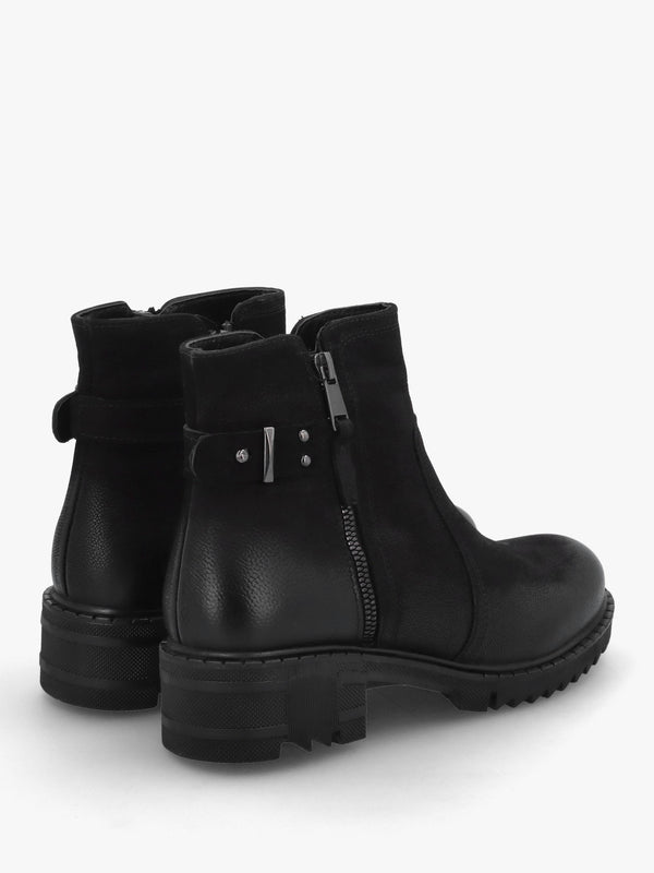 Voluptas Black Nubuck Ankle Boots