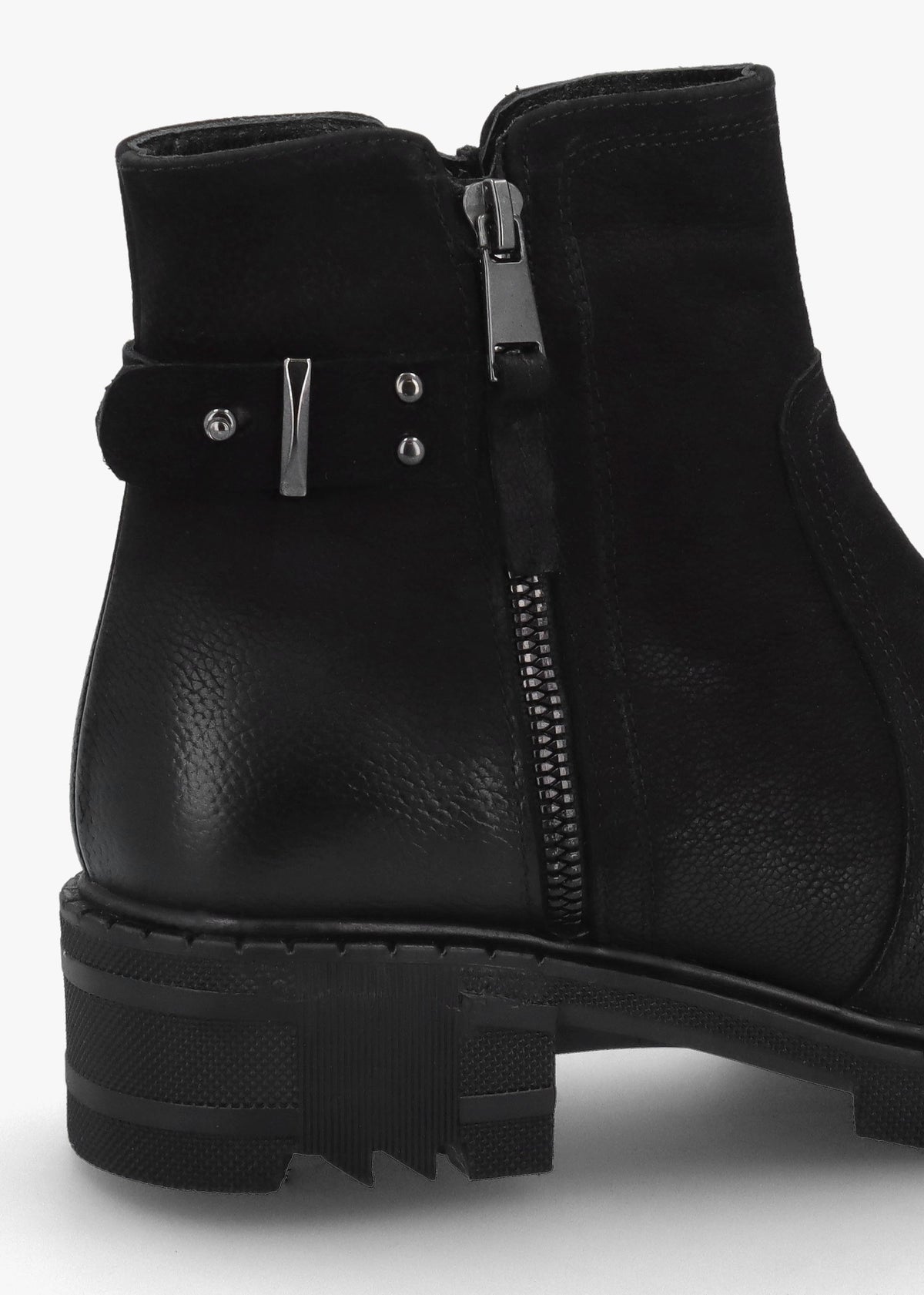 Voluptas Black Nubuck Ankle Boots