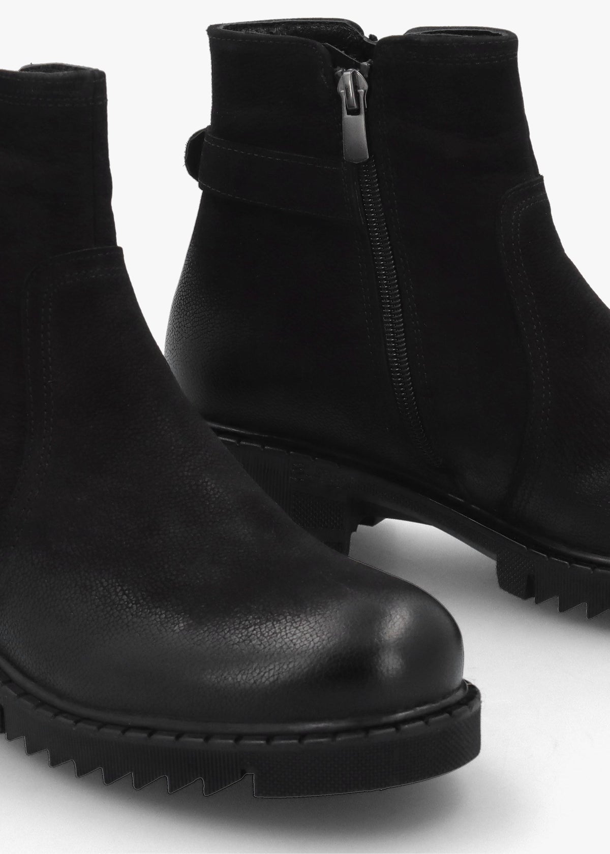 Voluptas Black Nubuck Ankle Boots