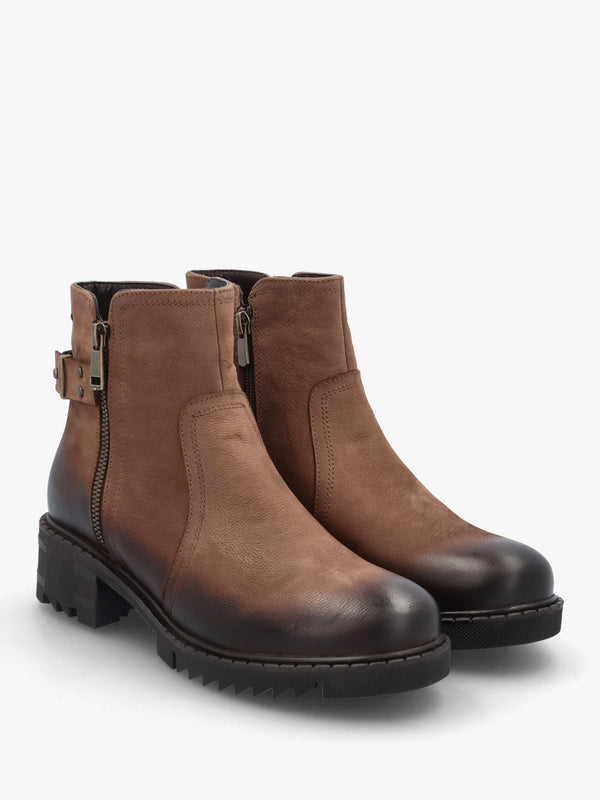 Voluptas Tan Nubuck Ankle Boots