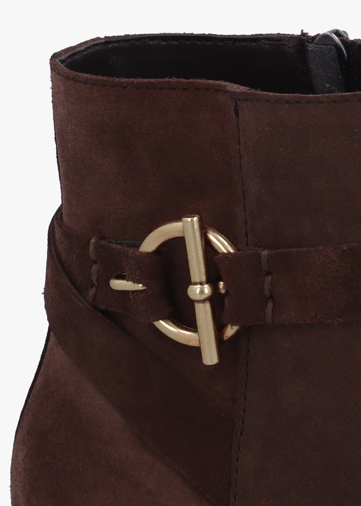Itrim Brown Suede Block Heel Ankle Boots