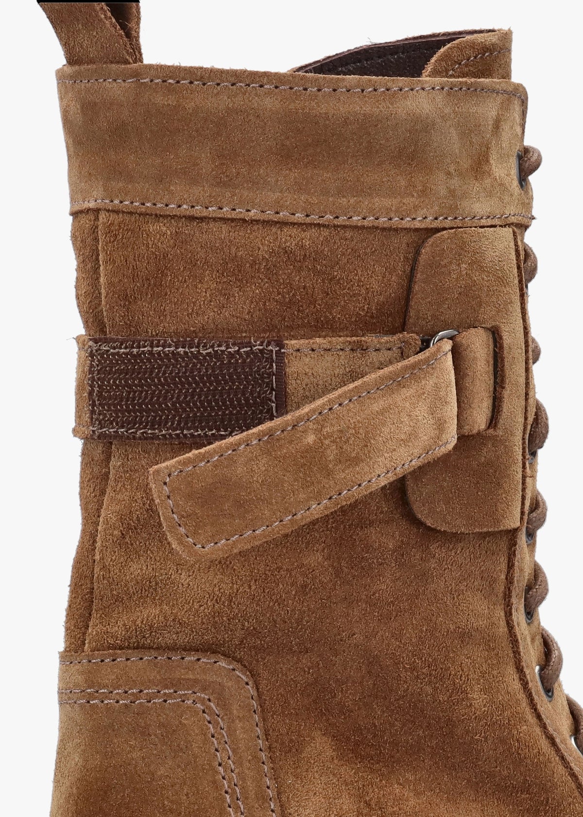Idris Tan Suede Ankle Strap Biker Boots