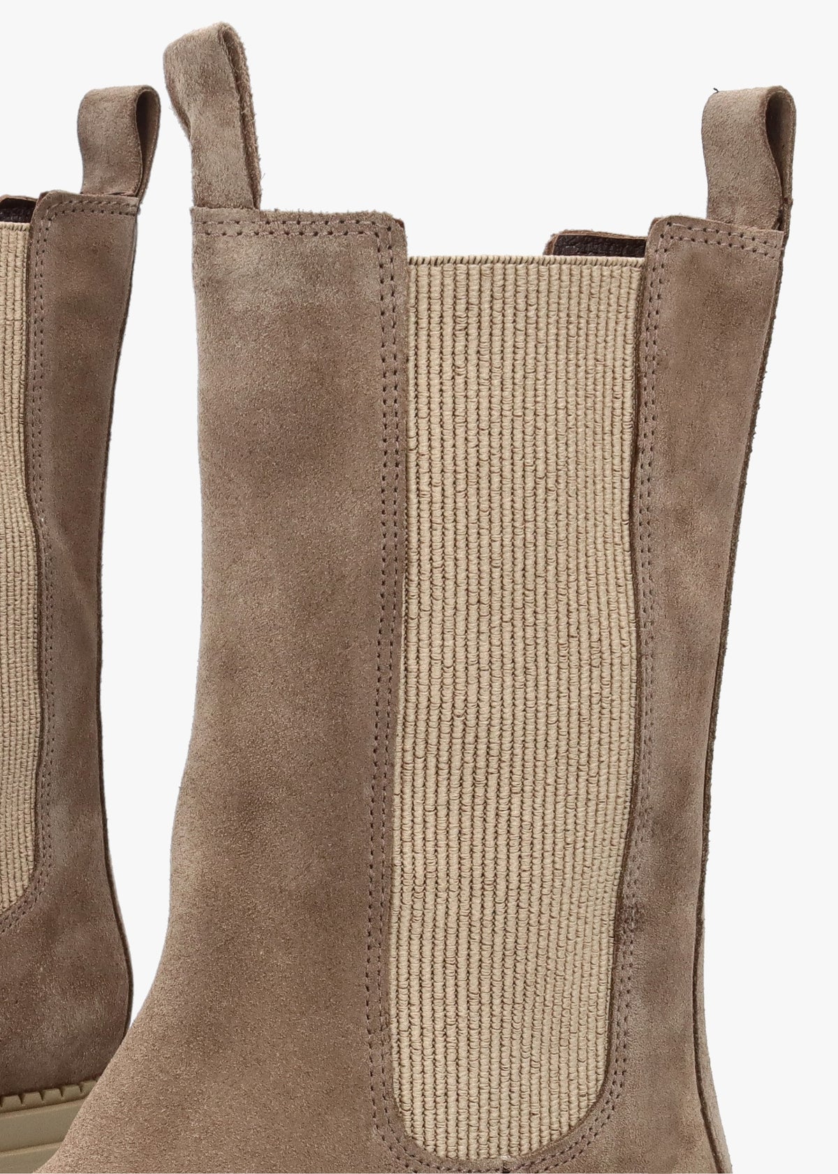 Izzie Taupe Suede Elongated Chelsea Boots