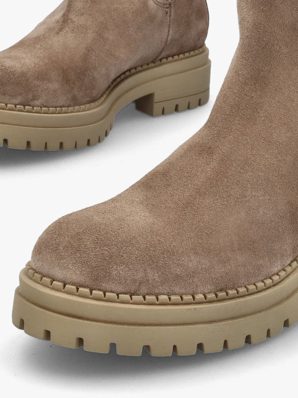 Izzie Taupe Suede Elongated Chelsea Boots