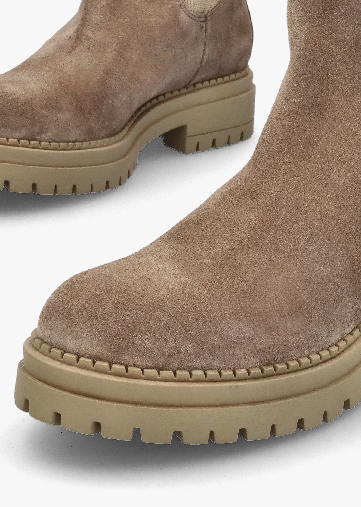 Izzie Taupe Suede Elongated Chelsea Boots