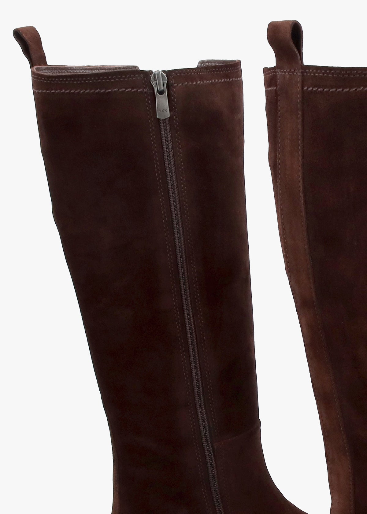 Issa Brown Suede Knee High Chelsea Boots