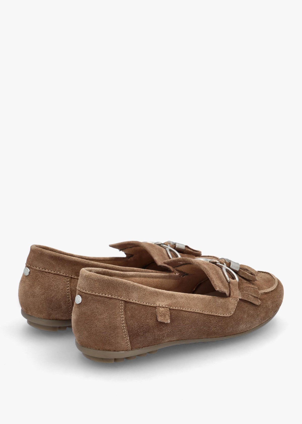 Essana Taupe Suede Tassel Loafers