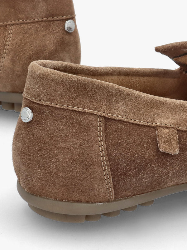 Essana Taupe Suede Tassel Loafers